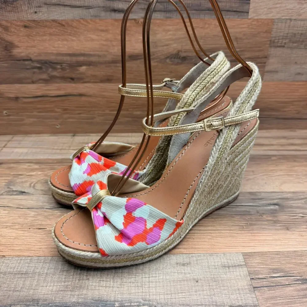 Kate Spade New York Pink size 10 Gold Rope Wedges Wedge Sandals